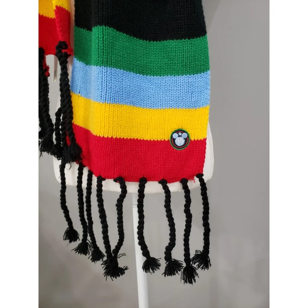 NEW Disney Rainbow Striped‎ Scarf Macys Mickey Mouse Black 9x70 pride lgbtq